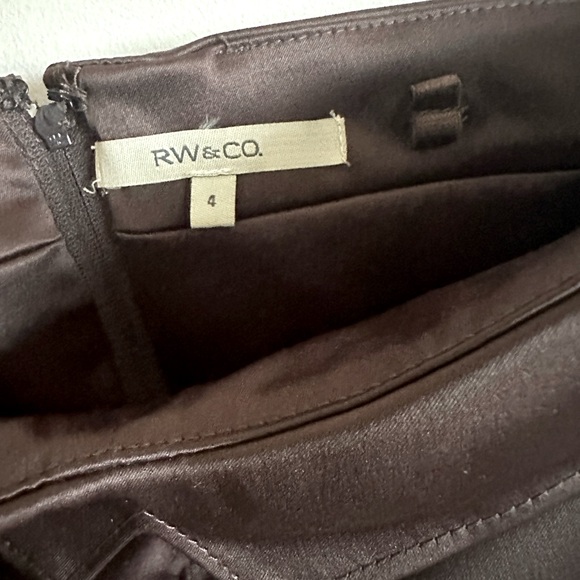 RW&CO Brown Strapless Satin Dress Size 4 - Picture 5 of 5